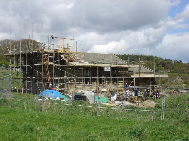 St Helen's Church under reconstruction at Beamish